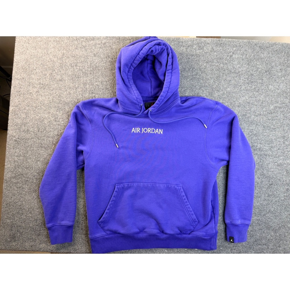 Jordan Mens Large Purple Fleece Hoodie Embroidered Air Jordan Pullover Hoodie